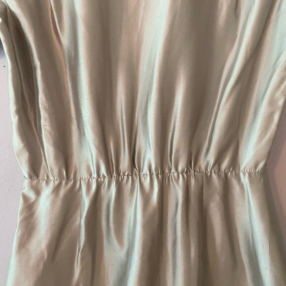 NWT Theory Silk Ice Gray Shantung Twill Button Down A-Line Mini Dress Women's 6 - Picture 10 of 16